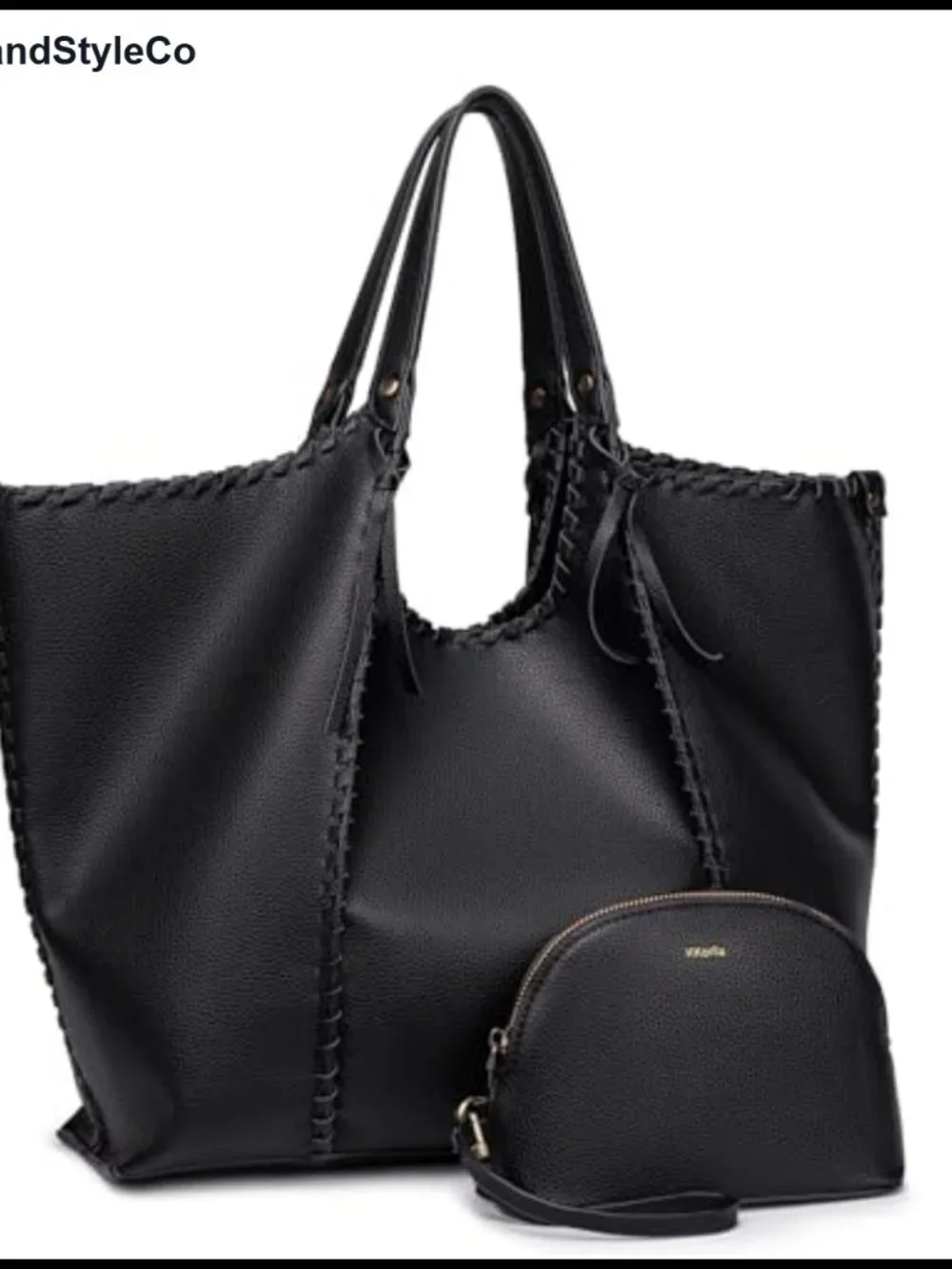 Oversize Vegan Leather Tote Bag Women Shoulder Purse Work Weekender